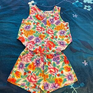 Two Piece Cotton Floral Short Set